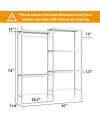 Homfan 5-Tier Over-The-Washer Shelf - Adjustable Height Laundry Organizer, for Bathroom, Room