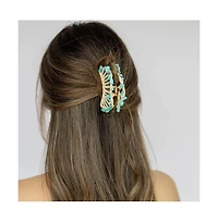 Headbands of Hope Women's Raffia Seashell Hair Claw Clip - Teal