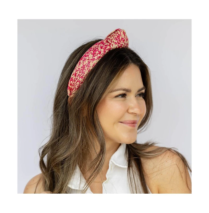 Headbands of Hope Women's Raffia Top Knot Headband - Pink