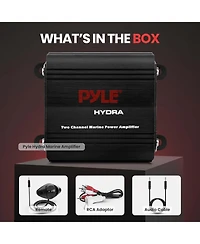 Pyle 2-Ch. Waterproof Rated Marine Amplifier 400 Watts Rms with Rca Adapter