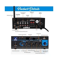Pyle Mini Stereo Power Amplifier with Bluetooth, Usb, Sd and Fm