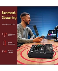 Pyle 6-Channel Bluetooth Studio Mixer with Dsp Effects
