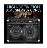 Pyle 40W Portable Electronic Guitar Amplifier with High-Definition Speaker - Lightweight Wood Construction