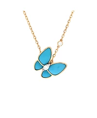 Pre-Owned Van Cleef & Arpels Two Butterfly Pendant Necklace