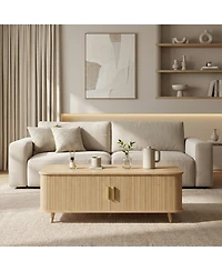 Rainsken Modern Mid-Century Coffee Table with Storage