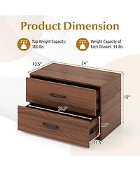 Gouun 2-Drawer Stackable Horizontal Storage Cabinet Dresser Chest with Handles