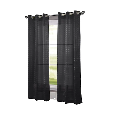 Rt Designers Collection Wanda Box Voile Light Filtering One Grommet Curtain Panel 54" x 90" Blush