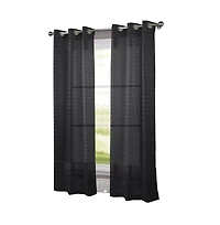 Rt Designers Collection Wanda Box Voile Light Filtering One Grommet Curtain Panel 54" x 90" Blush