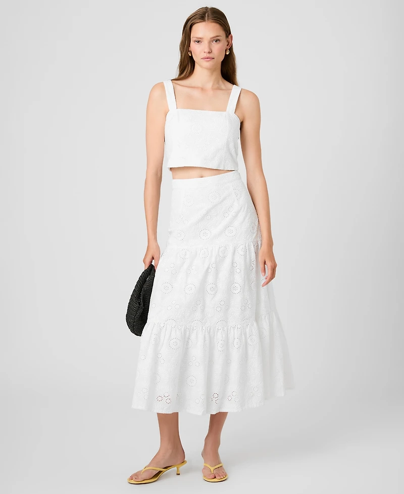 French Connection Women's Svea Eyelet Tiered Skirt