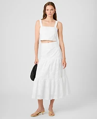 French Connection Women's Svea Eyelet Tiered Skirt