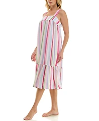 Roudelain Women's Sleeveless Square Neck Tiered Nightgown