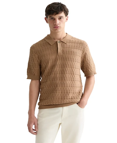 Scotch & Soda Men's Regular-Fit Pointelle Knitted Polo Shirt