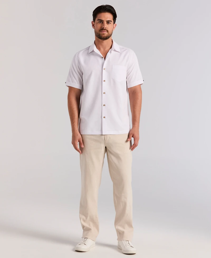 Cubavera Men's Palm Print Short-Sleeve Button-Down Shirt