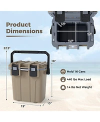 Gouun 21-Quart Injection Molded Hard Cooler with 5-Day Ice Retention