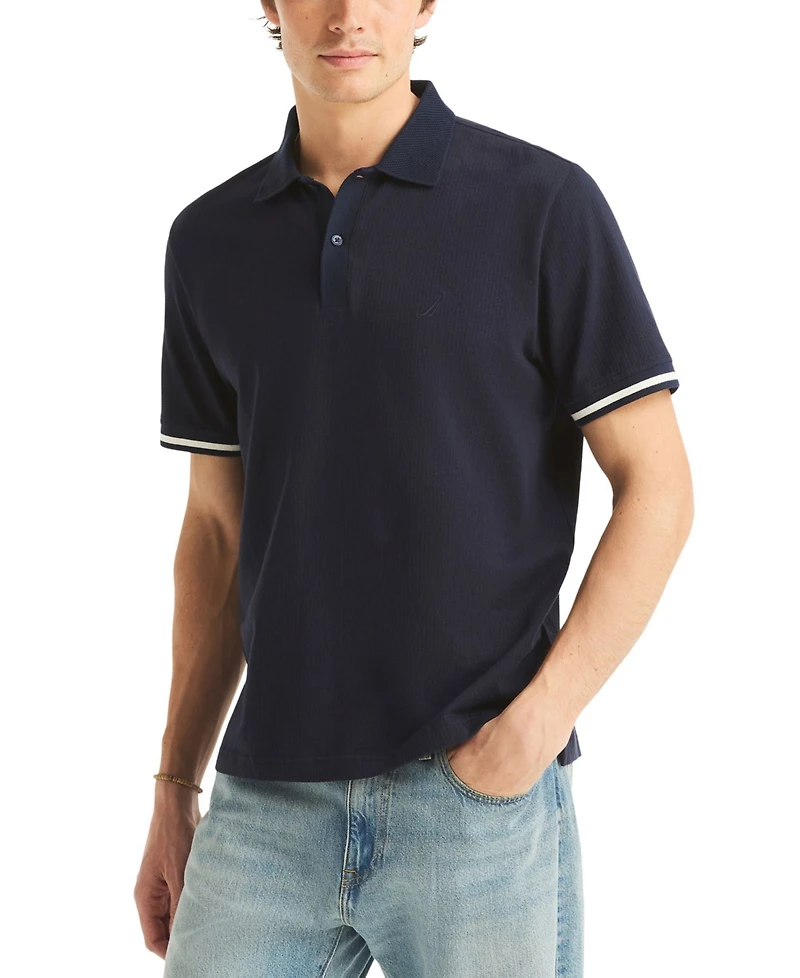 Nautica Men's Short-Sleeve Compact Seersucker Polo Shirt