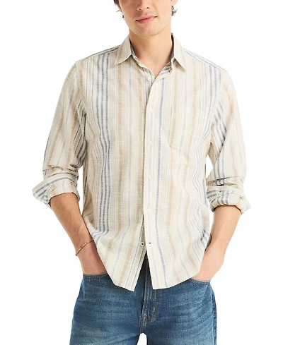 Nautica Men's Long-Sleeve Stripe Shirt