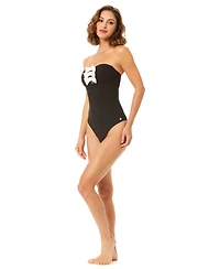 CeCe Women's Strapless Bow Bandeau One-Piece Swimsuit