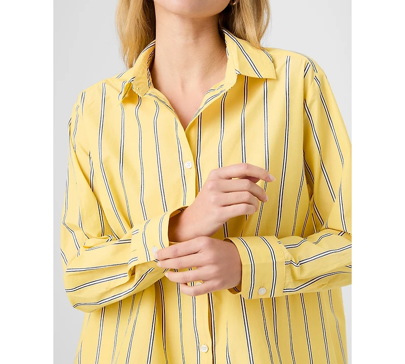 French Connection Women's Long-Sleeve Button-Front Stripe Shirt