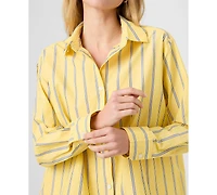 French Connection Women's Long-Sleeve Button-Front Stripe Shirt