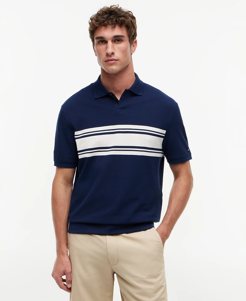 Tommy Hilfiger Men's Placed Breton Stripe Polo Shirt