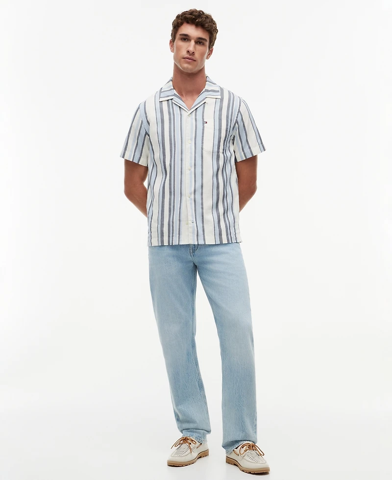 Tommy Hilfiger Men's Structure Multi Stripe Short-Sleeve Shirt