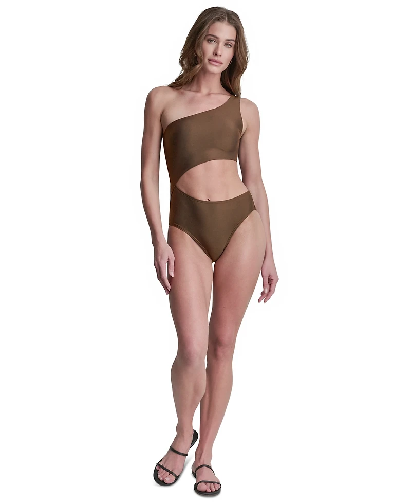 Dkny Women's One-Shoulder Cut Out One-Piece Swimsuit