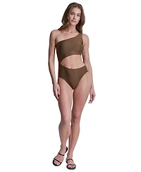 Dkny Women's One-Shoulder Cut Out One-Piece Swimsuit