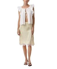 Line & Dot Women's Emel Lace Godet Midi Skirt