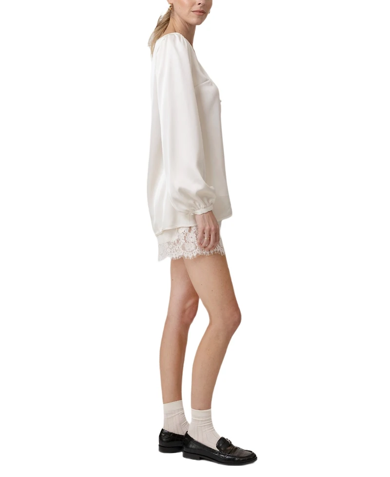 Line & Dot Women's Nicolo Lace Trim Shorts