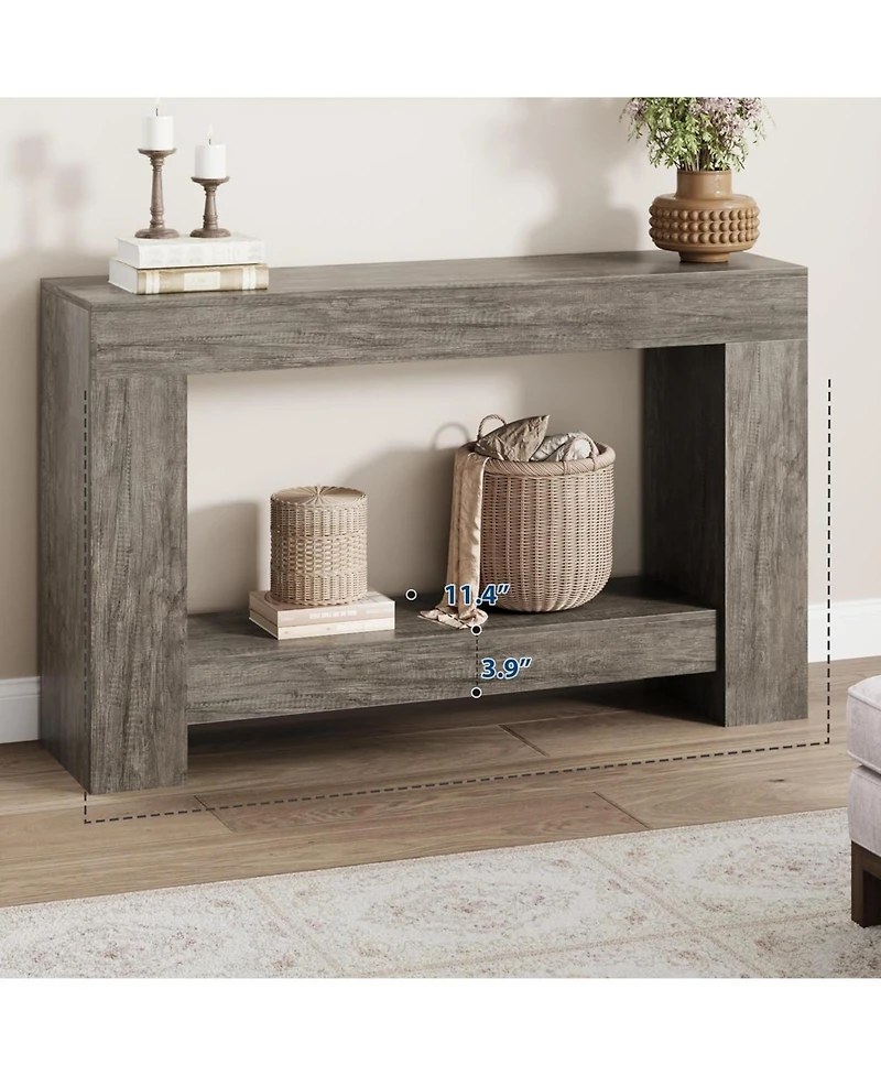 gaomon Entryway Console Table, Farmhouse 2-Tier Entryway Table