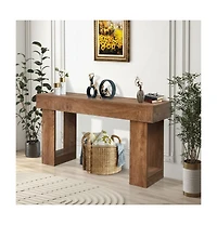 gaomon 63 Inches Long Console Table, Wooden Entry Table for Entryway, Rustic Sofa Tables Behind Couch, Farmhouse Entryway Tables for Hallway