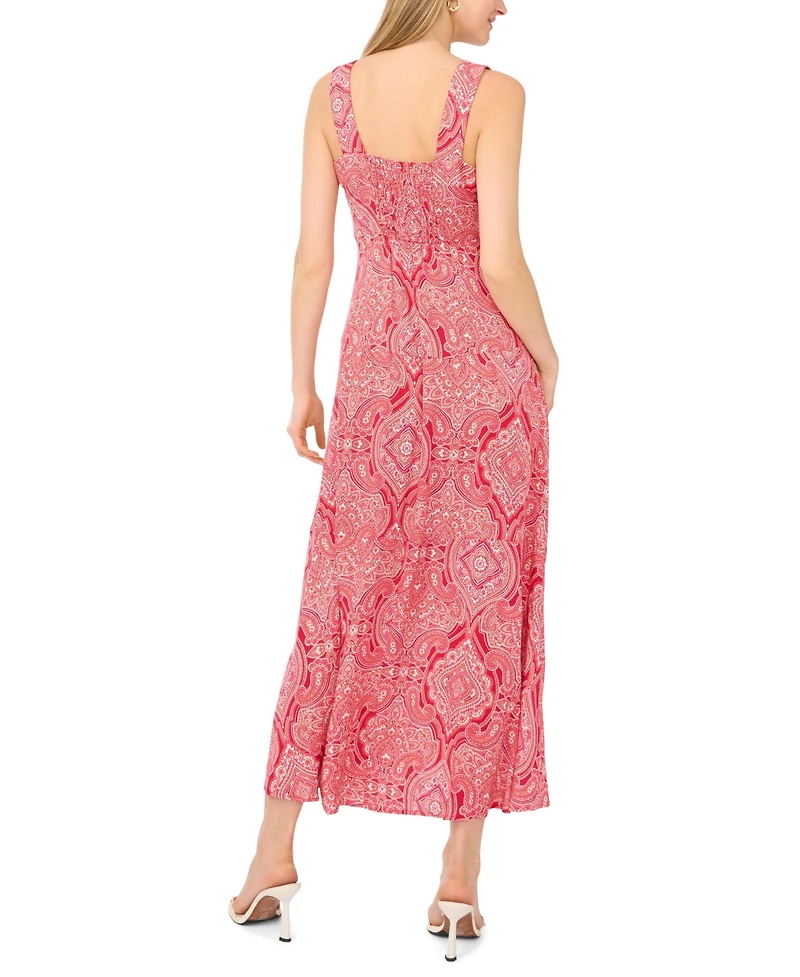 Vince Camuto Women's Printed Square Neck Midi Dress