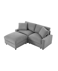 Streamdale Furniture Modular L-Shape Sectional Sofa with Storage Ottoman