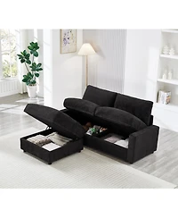 Streamdale Furniture Modular L-Shape Sectional Sofa w/ Ottoman