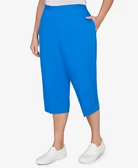 Alfred Dunner Plus Lady Liberty Heat Set Side Seam Pocket Capri Pants
