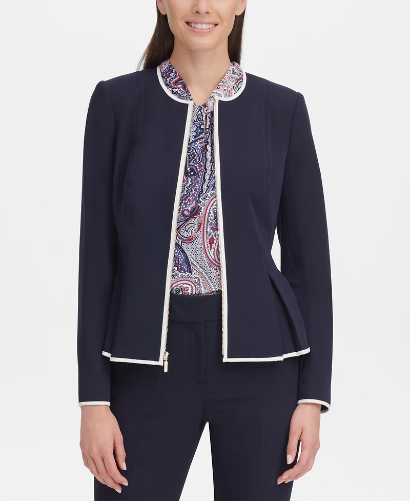 Tommy Hilfiger Women's Zip-Front Peplum Jacket