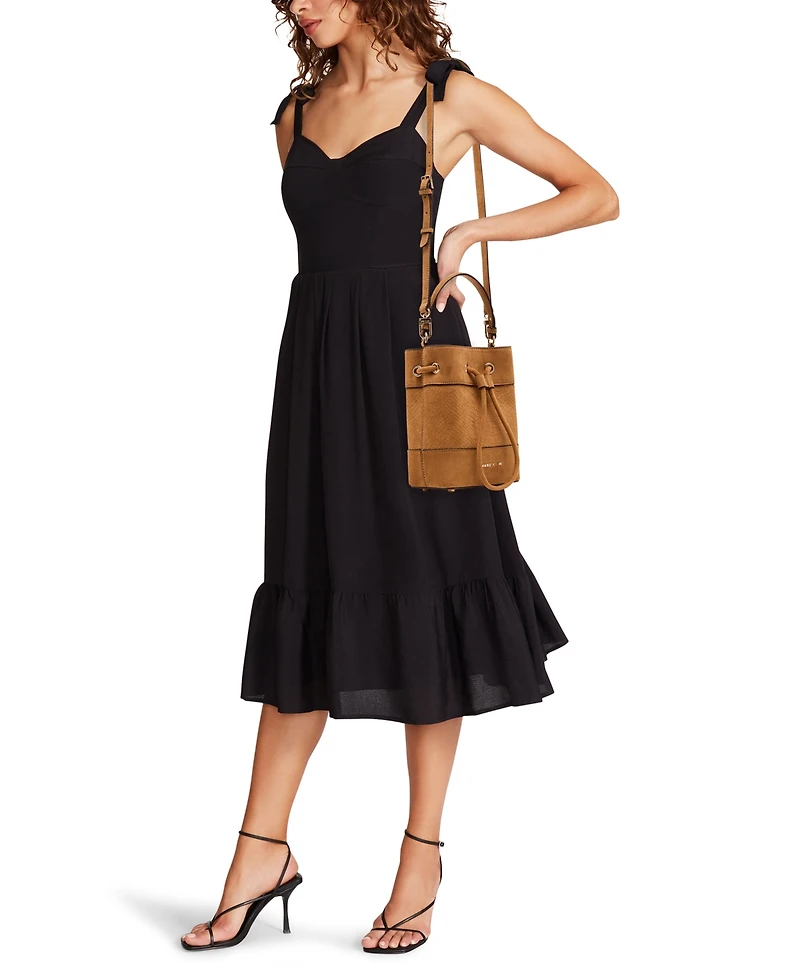 Anne Klein Textured Faux Suede Mini Bucket Handbag