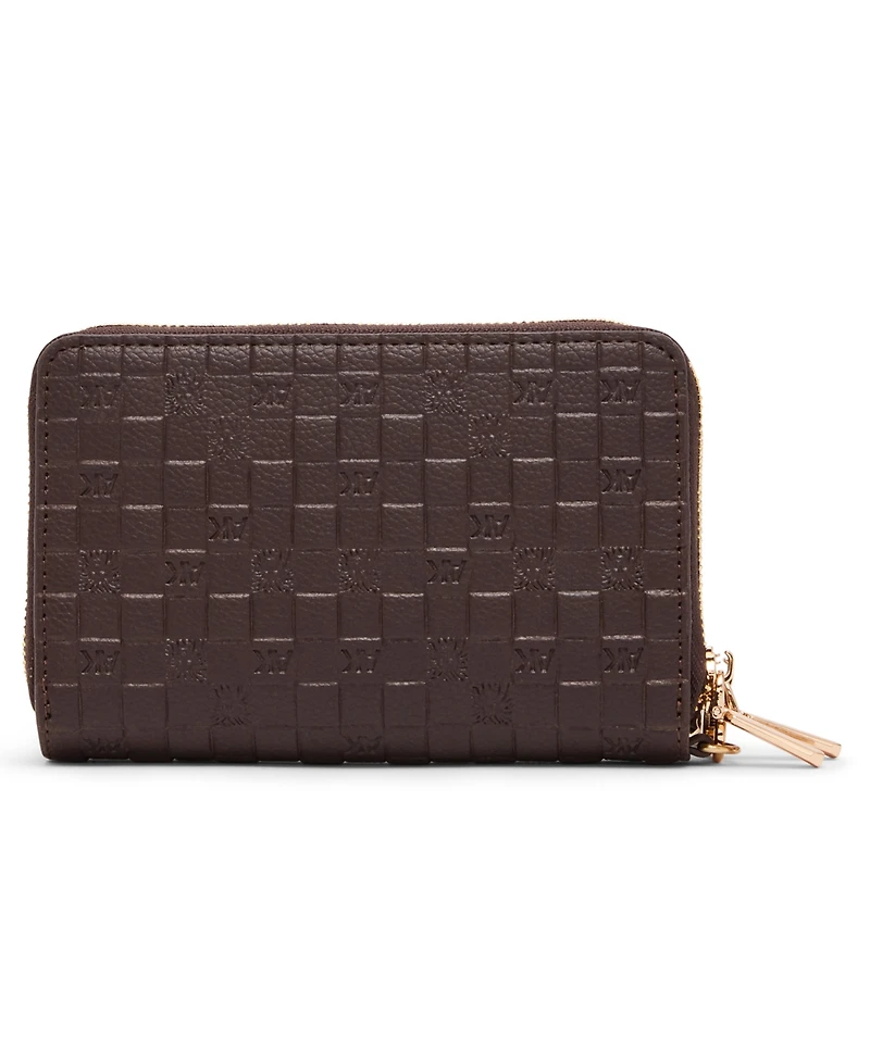 Anne Klein Embossed Double Zip Mini Around Wallet