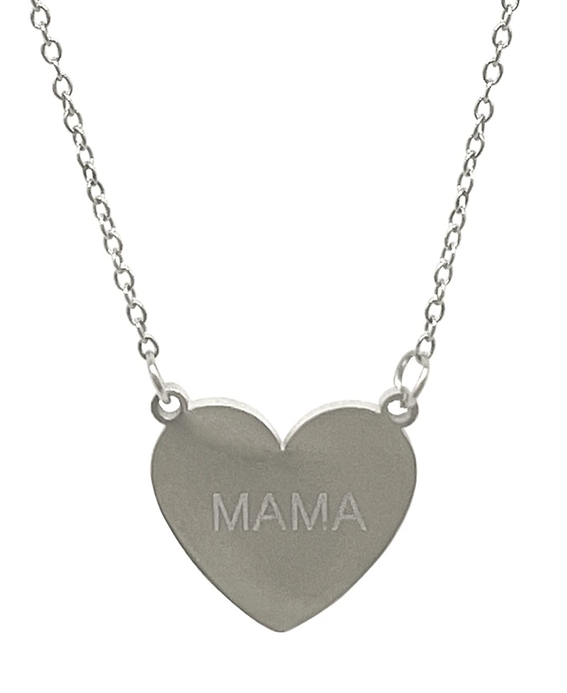 Adornia Silver 2-Piece Mama Heart Pendant Necklace Set