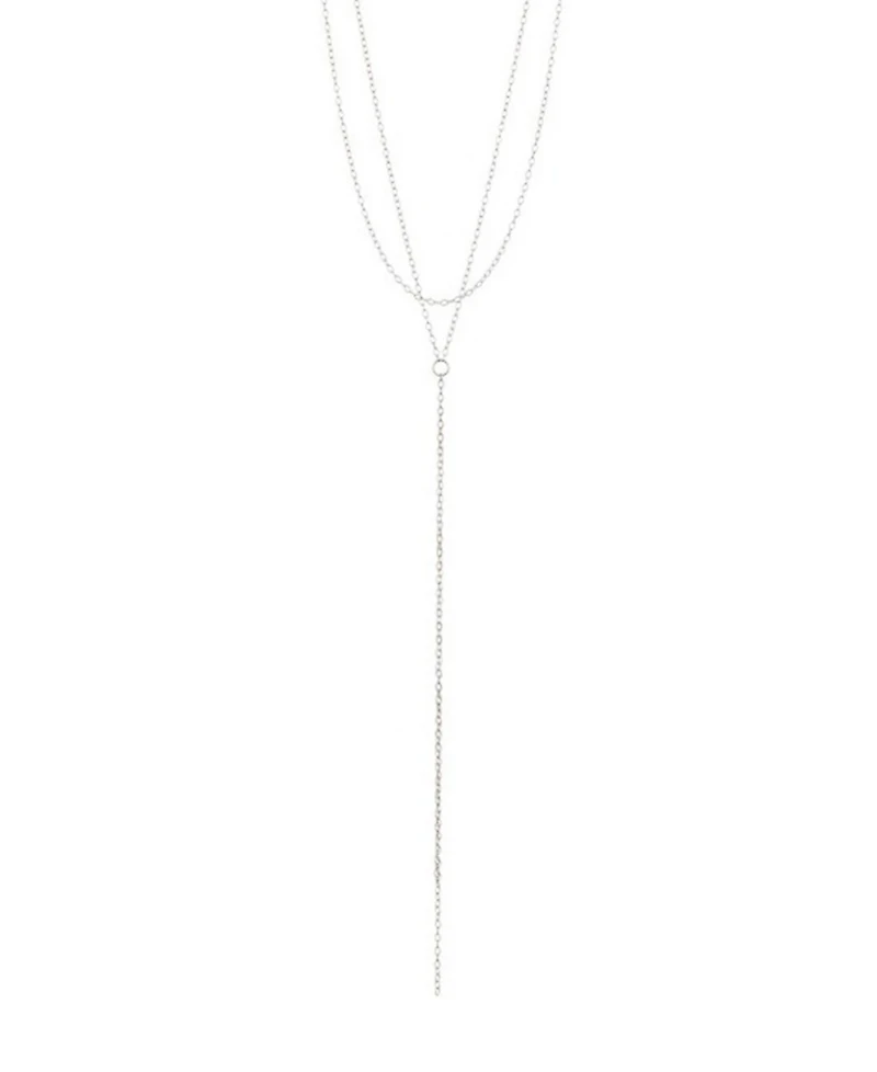Adornia Silver 2-Piece Lariat Necklace Set