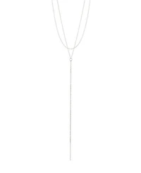 Adornia Silver 2-Piece Lariat Necklace Set