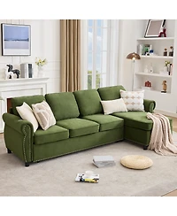 Streamdale Furniture 106.5" Modular L-Shape Sofa Bed with Charging and Storage