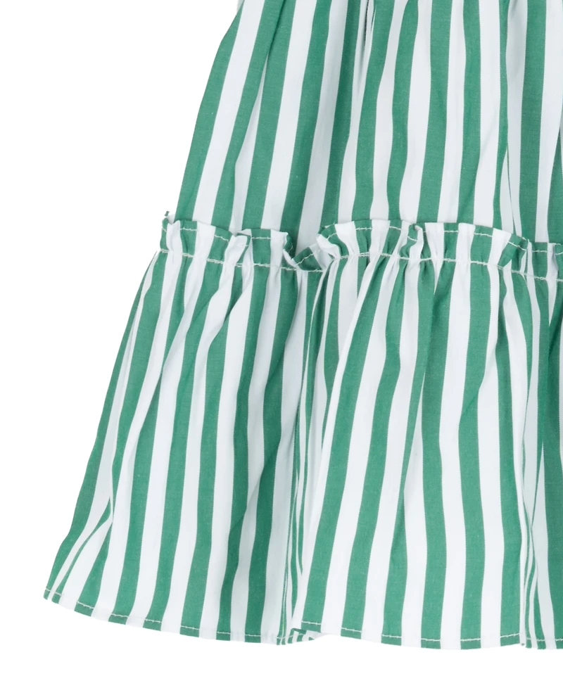 Rare Editions Girls' 2T-6X Printed Shirred Bust Bodice with Flutter Sleeve