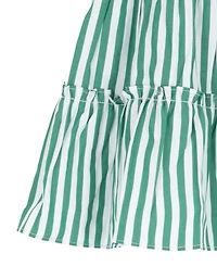 Rare Editions Girls' 2T-6X Printed Shirred Bust Bodice with Flutter Sleeve