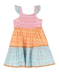 Rare Editions Girls' 2T-6X 3-Tiered Lurex Gauze Dress