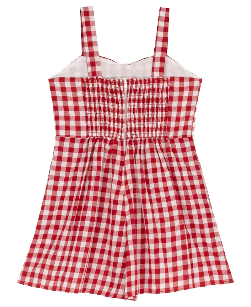 Rare Editions Girls' 4T-6X Gingham Dress with Bow Detail