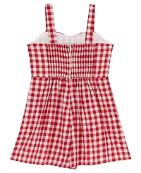 Rare Editions Girls' 4T-6X Gingham Dress with Bow Detail