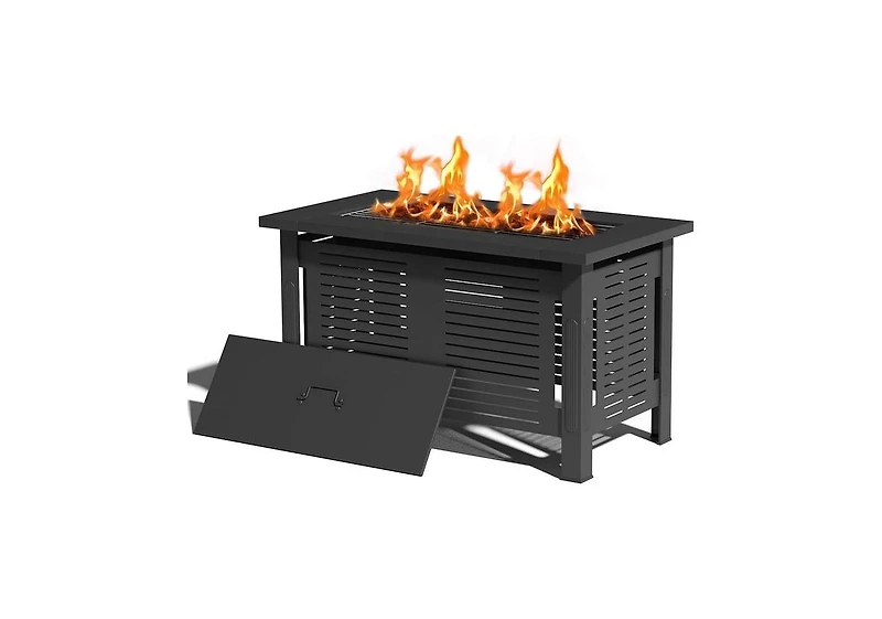 Aecojoy 43 Inch Firepit Table Metal Outdoor Fireplaces with Waterproof Cover