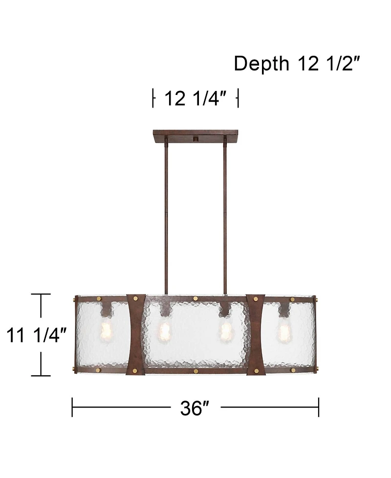 Franklin Iron Works Fable Wide Rust and Antique Brass 4-Light Chandelier