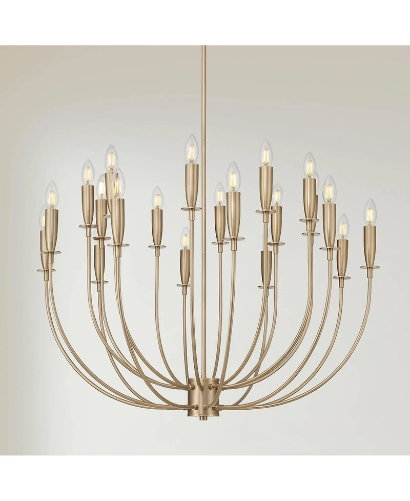 Possini Euro Design Possini Euro Lloyd Wide Matte Brass 20-Light Modern Chandelier